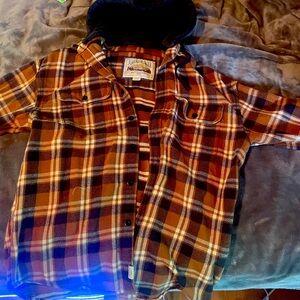 American Eagle flannel jacket with hood